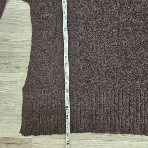 MADEWELL Womens Brown Button Sleeve Alpaca Wool Pullover Sweater Small - Picture 5 of 6